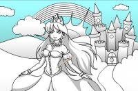 Colorier le Château et la Princesse Colorier le Château et la Princesse